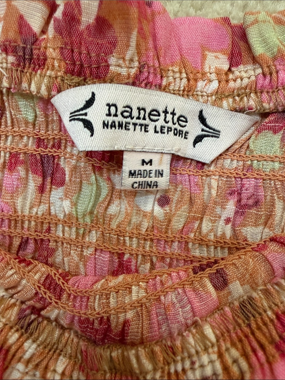 Nanette Lepore Floral Smocked Square-Neck Top - Pink - Picture 4 of 11